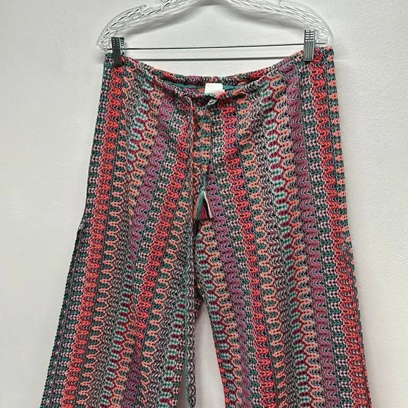 Becca Rebecca Virtue Sundown Pants Swim Cover Up Pant Striped Knit Open Large - Picture 3 of 10